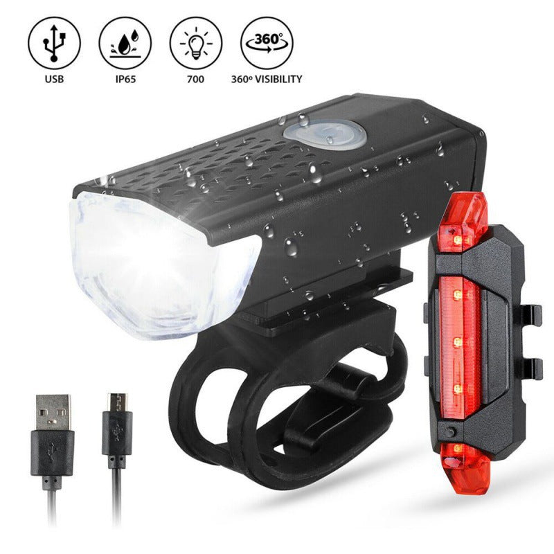 COASTA  Rechargeable Bike Lights, Ultra Bright Bicycle Lights for Night Riding, Road Mountain Bike Accessories for Kids Adults - Bike Headlight with Tail Light