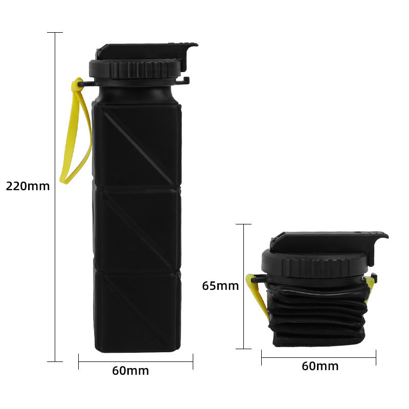 COASTA  Collapsible Water Bottles, Silicone Foldable Portable Water Bottle 610ml, Lightweight Reusable Leakproof for Travel Camping Hiking Cycling Yoga Sports Outdoor School Office Gym