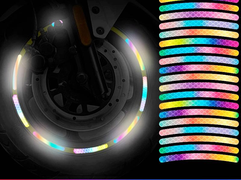 COASTA  Car wheel reflective stickers personalized creative colorful tire tape warning stickers electric car glow-in-the-dark decorative car stickers