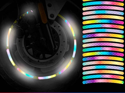 COASTA  Car wheel reflective stickers personalized creative colorful tire tape warning stickers electric car glow-in-the-dark decorative car stickers