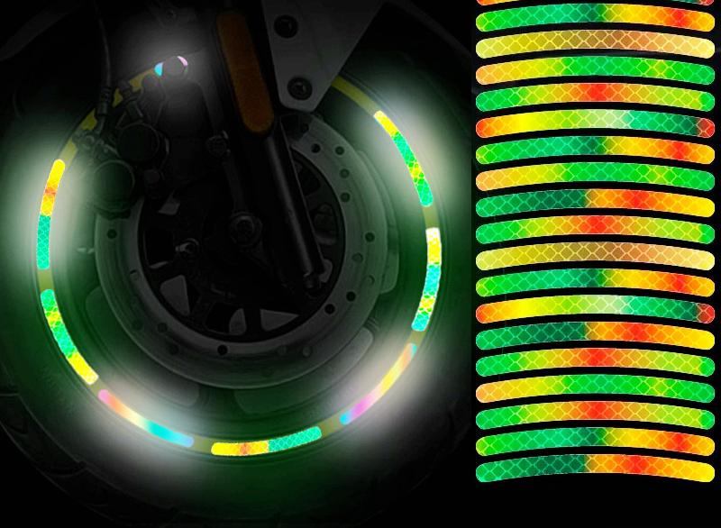 COASTA  Car wheel reflective stickers personalized creative colorful tire tape warning stickers electric car glow-in-the-dark decorative car stickers