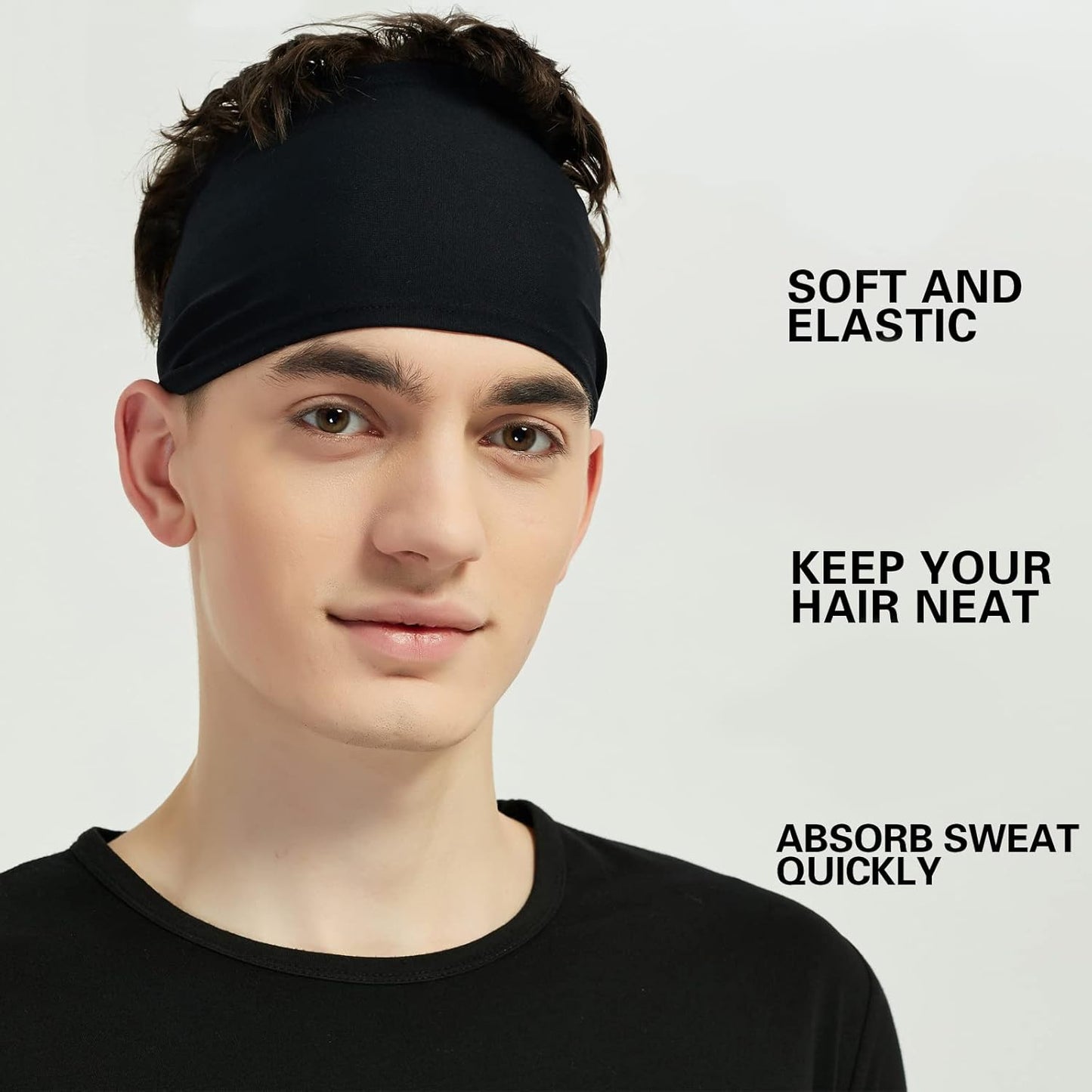 COASTA Sports Headbands for Men (5 Pack),Moisture Wicking Workout Headband, Sweatband Headbands for Running,Cycling,Football,Yoga,Hairband for Women and Men