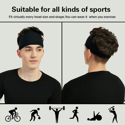 COASTA Sports Headbands for Men (5 Pack),Moisture Wicking Workout Headband, Sweatband Headbands for Running,Cycling,Football,Yoga,Hairband for Women and Men