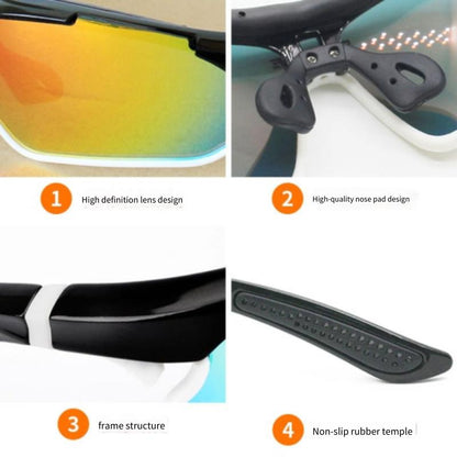 COASTA Outdoor Riding Glasses, Color Changing Polarized Windproof, Bicycle Riding Full Frame Nearsighted Sunglasses